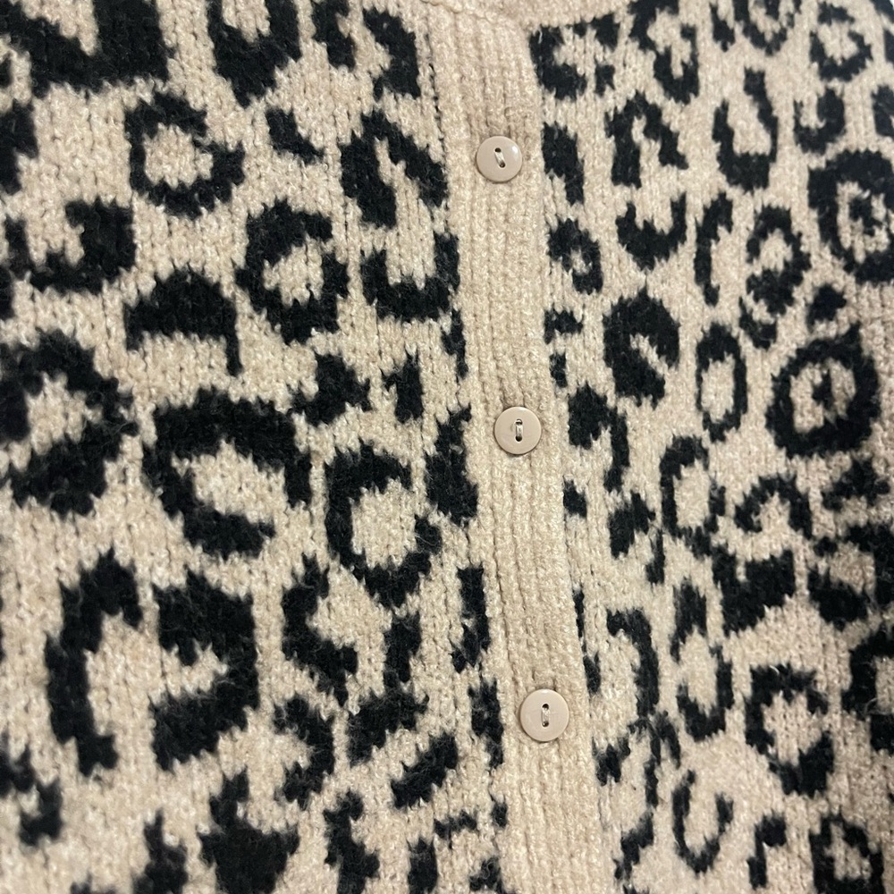 Leopard Print Button-Up Sweater - image 3